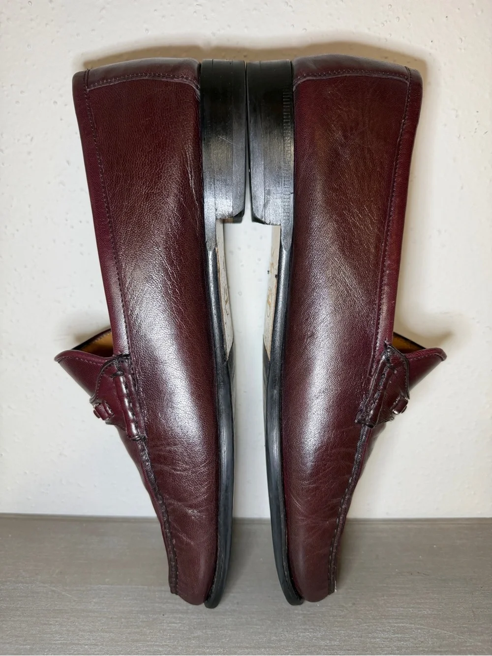 Bruno Magli Genoa Men's Italian Leather Loafers Burgundy Size 10.5 Made in Italy